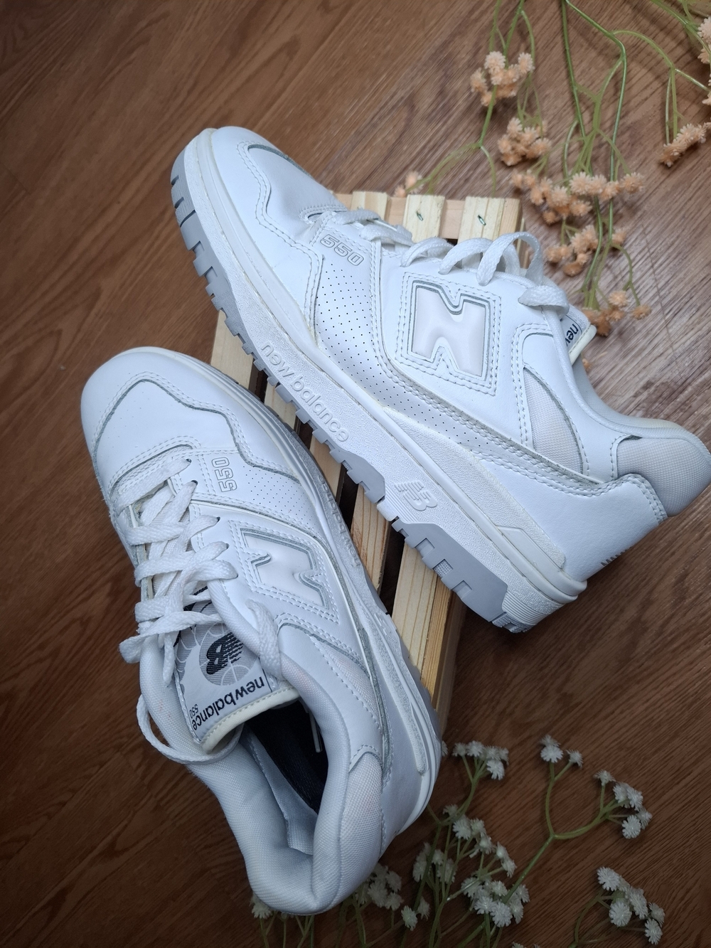 New Balance Women's 550 White Leather Sneakers